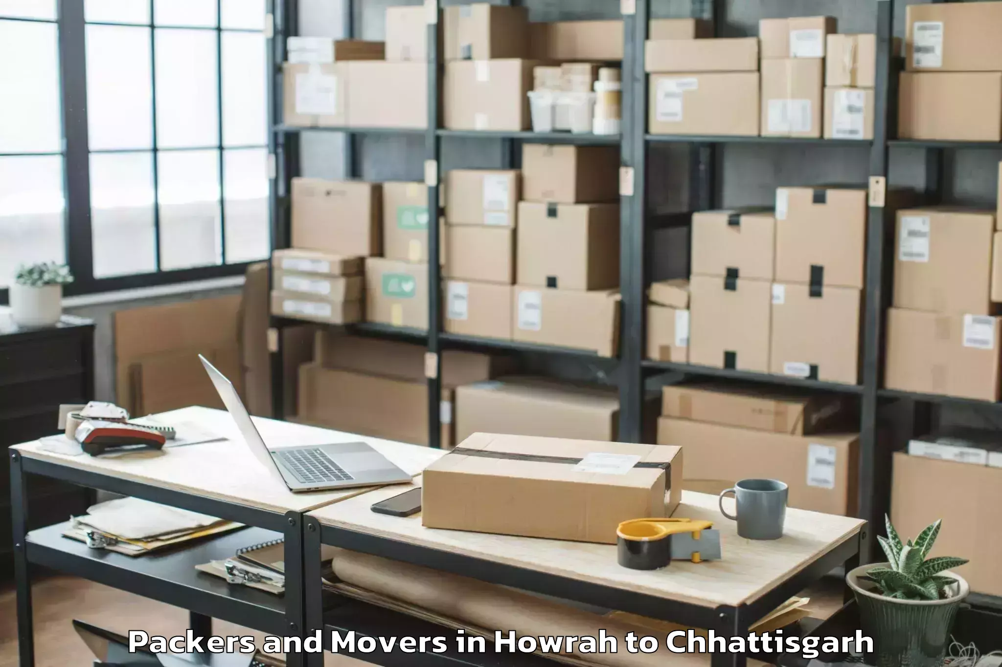 Expert Howrah to Bijapur Chhattisgarh Packers And Movers